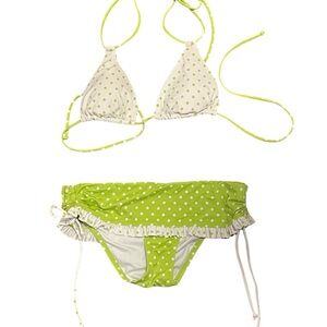 Victoria Secret Polka Dot Lime Green Two-Piece Bikini